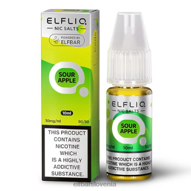 elfbar elfliq nične soli - kislo jabolko - 10 ml-10 mg/ml 42VJN169