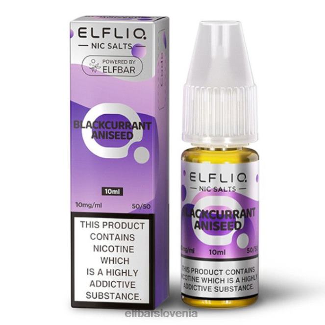 elfbar elfliq nične soli - črni ribez janež - 10 ml-10 mg/ml 42VJN177