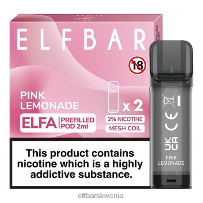 elfbar elfa napolnjena kapsula - 2 ml - 20 mg (2 paketa) 42VJN111 roza limonada