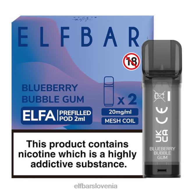 elfbar elfa napolnjena kapsula - 2 ml - 20 mg (2 paketa) 42VJN126 borovničev žvečilni gumi