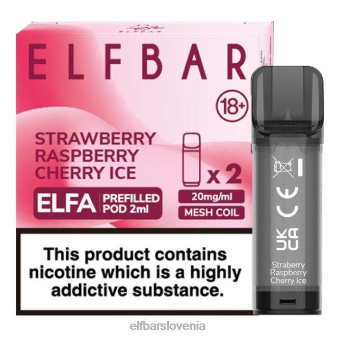 elfbar elfa napolnjena kapsula - 2 ml - 20 mg (2 paketa) 42VJN129 jagoda malina češnjev led