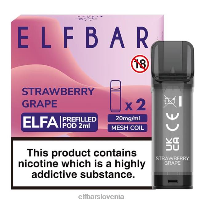 elfbar elfa napolnjena kapsula - 2 ml - 20 mg (2 paketa) 42VJN130 jagodno grozdje