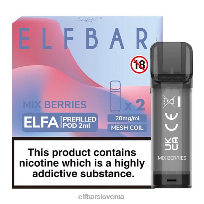 elfbar elfa napolnjena kapsula - 2 ml - 20 mg (2 paketa) 42VJN132 zmešajte jagode