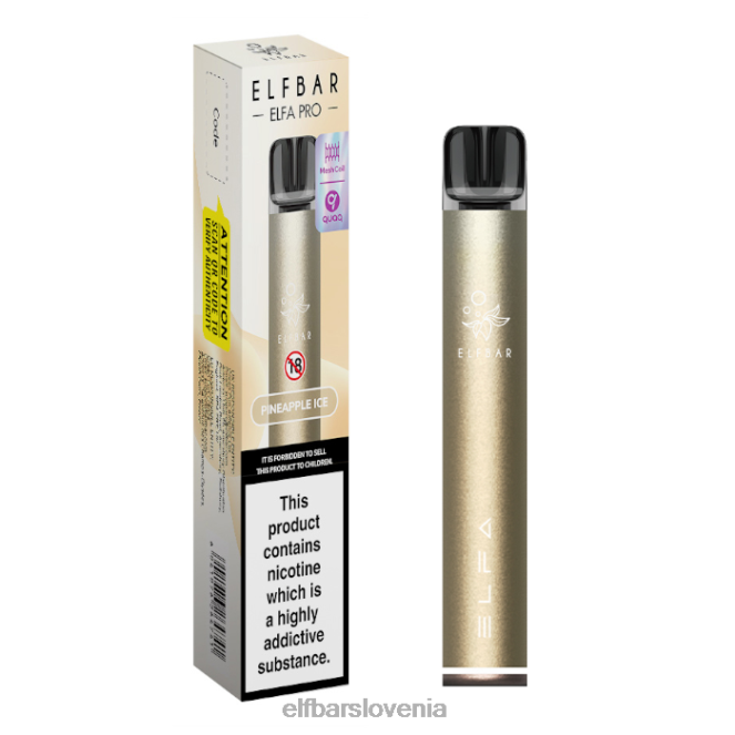 elfbar elfa pro pod kit - za ponovno polnjenje 42VJN75 temno zlato + ananasov led, predhodno napolnjen strok