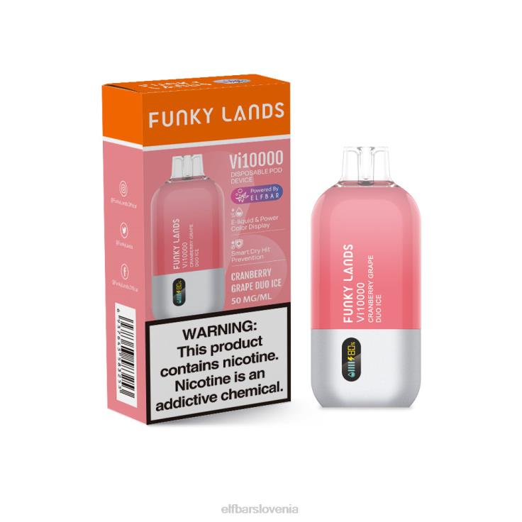 ELFBAR Funky Lands najboljšega okusa za enkratno uporabo vape serije vi10000 grozdja brusnični grozdni duo led 80DD6150