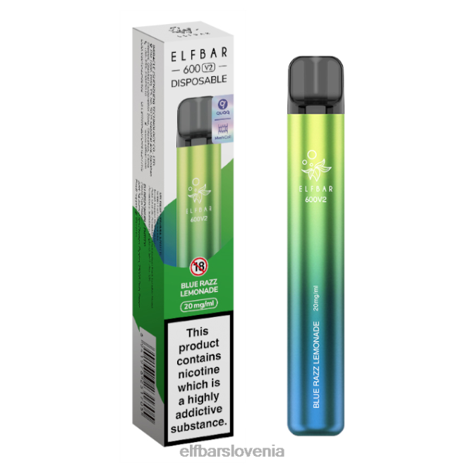 elfbar 600v2 vape za enkratno uporabo - 20 mg 42VJN13 modra razz limonada