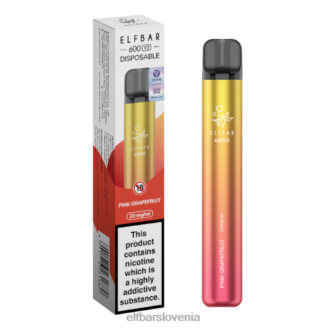 elfbar 600v2 vape za enkratno uporabo - 20 mg 42VJN19 roza grenivka