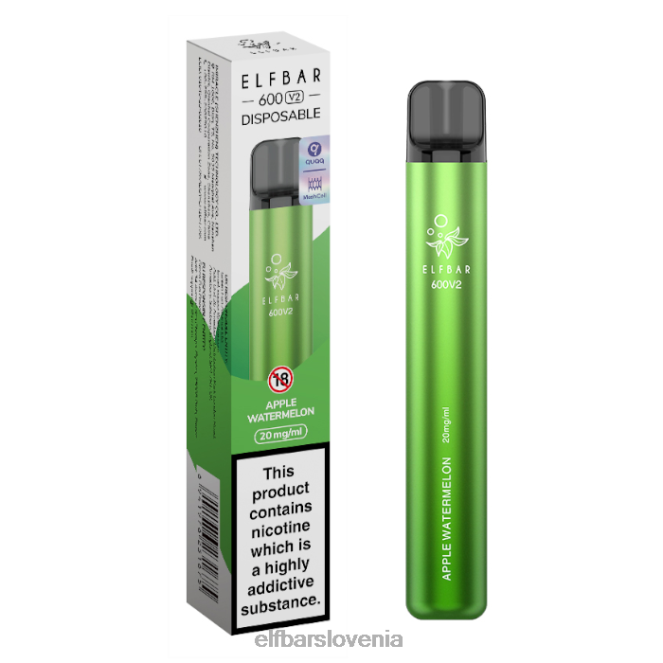 elfbar 600v2 vape za enkratno uporabo - 20 mg 42VJN21 jabolko lubenica